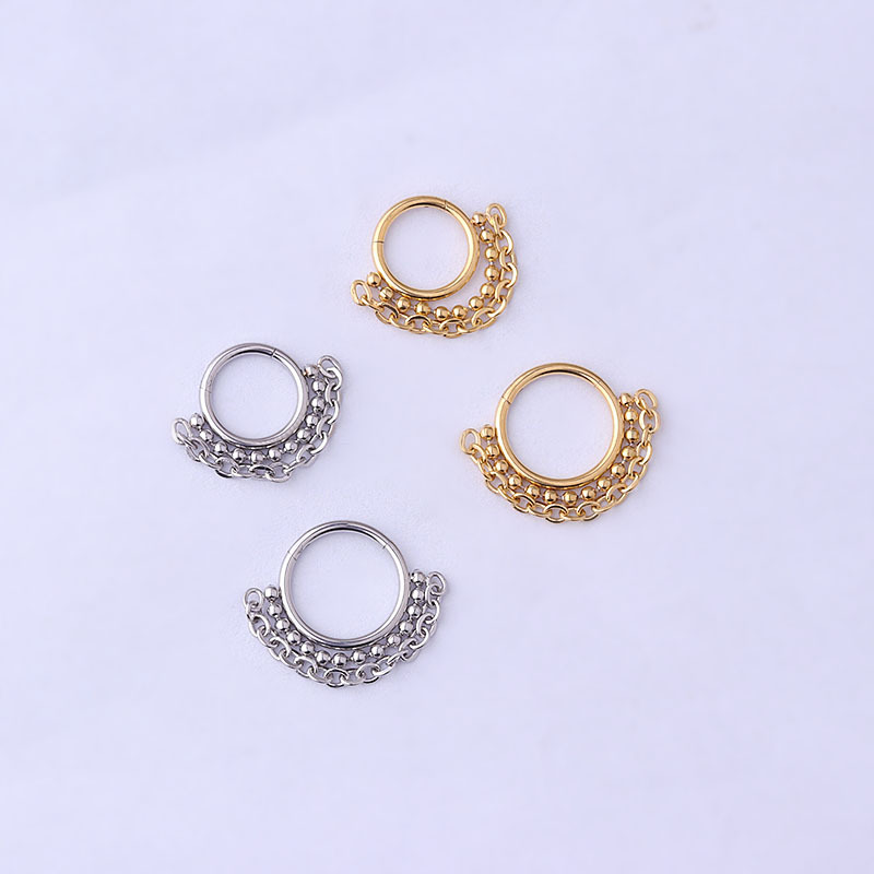 Plating Design Nose Rings & Studs Fashion Circle 316L Stainless Steel Plating No Inlaid