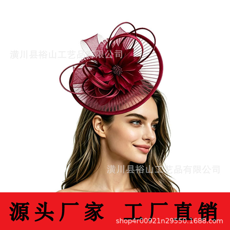 European and American court banquet feather hats, party headwear, ladies' hats, best-selling on AliExpress, suitable for the Horse Racing Festival