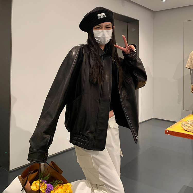 Fifty and Standing "Hundred Contract Style" Detachable down Lining Retro Oil Wax Special Goatskin Leather Jacket One Piece Two