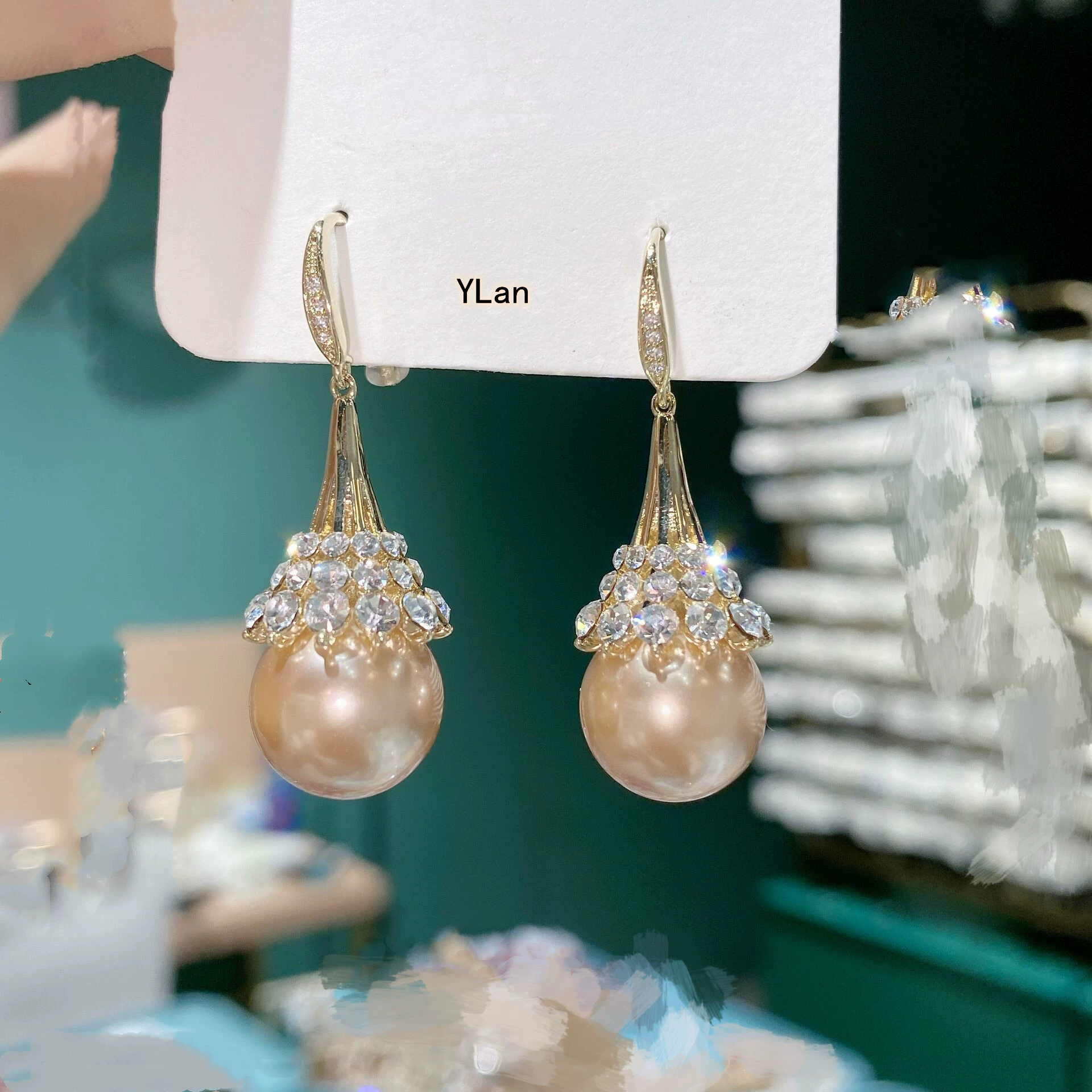 Asymmetrical Pearl Earrings, Silver 925 Posts, Universal Studs — Simple Elegant Design