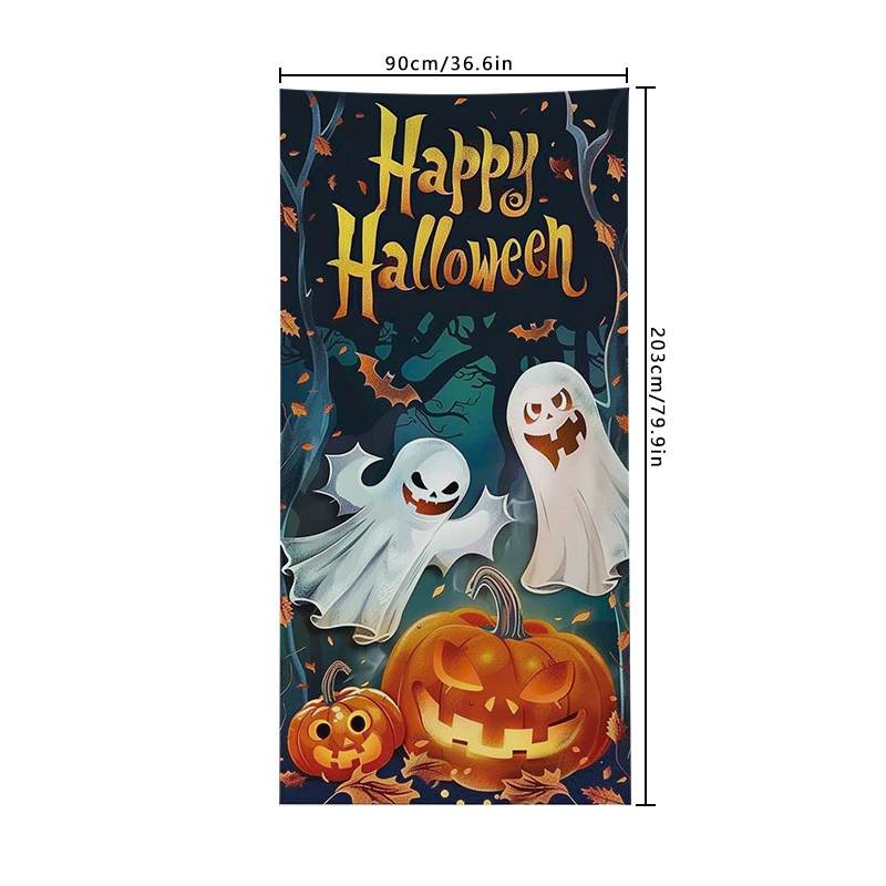 Amazon Cross -border Halloween Cover Cartoon Anime Witcher Skull Shelf Pumpkin Head Atmosphere Gate Patch background
