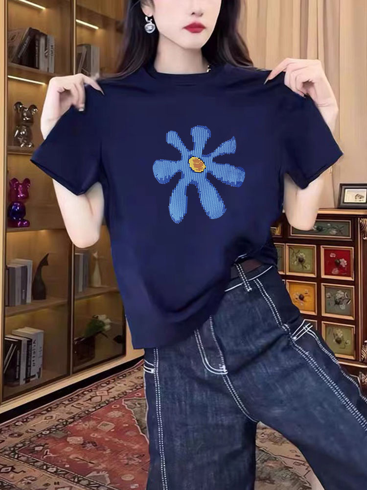 Women's 2026 Summer Fashion Versatile Stylish Youthful Design Cotton Round Neck Short-Sleeve T-Shirt