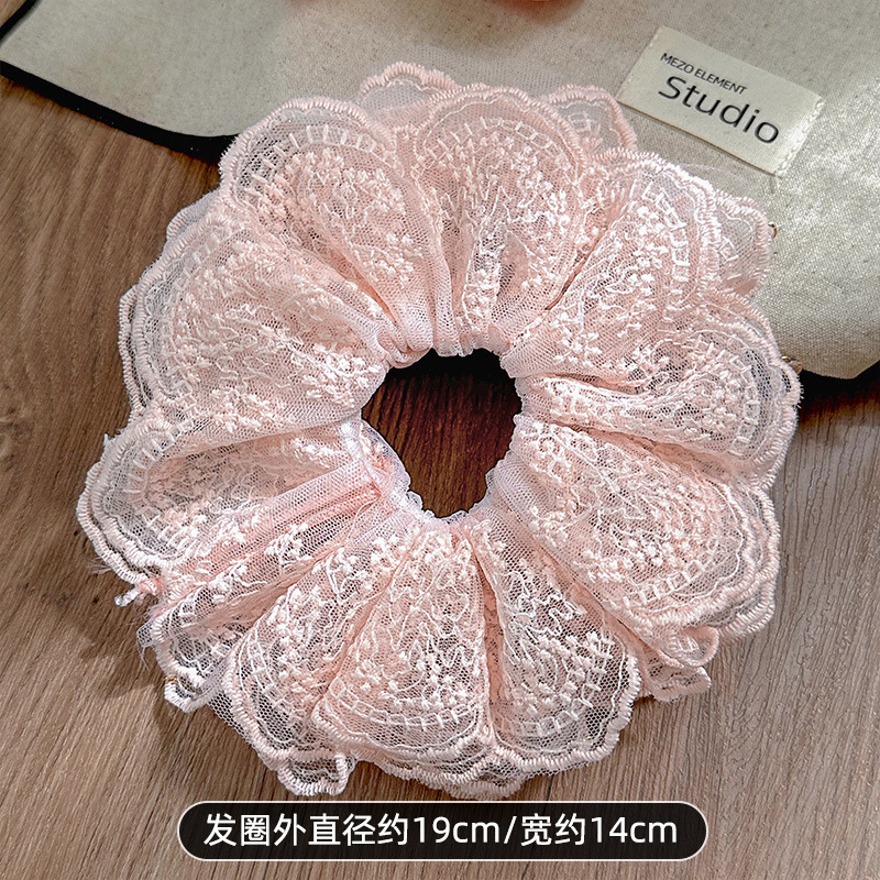 Encaje retro francés, diadema de intestino grueso, mujer 2025, nuevo estilo, cuerda para el cabello, banda de goma, lazo, dulce cuerda para el cabello, accesorios para el cabello