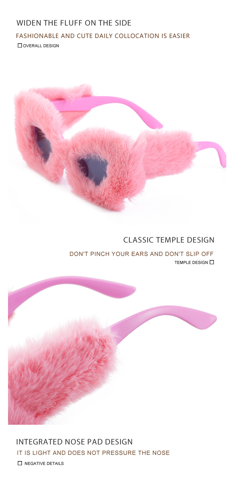 Occhiali da sole fluffy donna stile cat eye alla moda_voghion.com