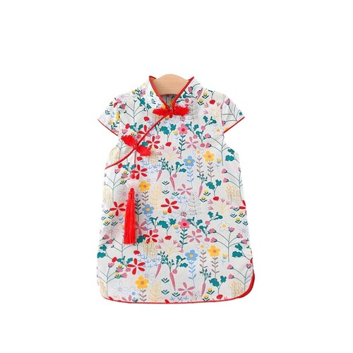 Children's clothing wholesale girls' cheongsam new dress little girl Chinese style printed children's dress on behalf of 1074