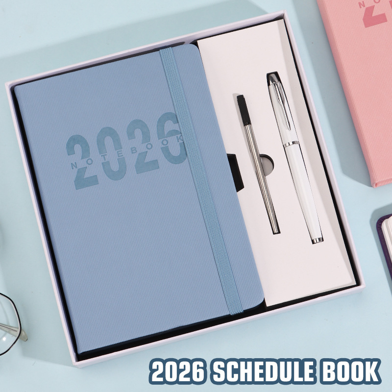 跨境2026年日程本365天计划本一日一页记事本时间管理商务笔记本|undefined