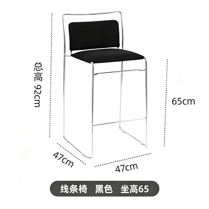 검정색 소프트 패딩 의자, 좌석 높이 65cm