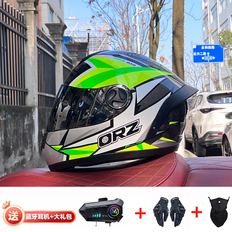 Bluetooth cross-border casco de motocicleta casco completo hombres y mujeres invierno cálido seguridad Four Seasons Knight coche eléctrico casco completo
