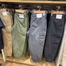 日单无痕代发新款男女情侣款宽腿工装束脚运动裤休闲工装裤425871