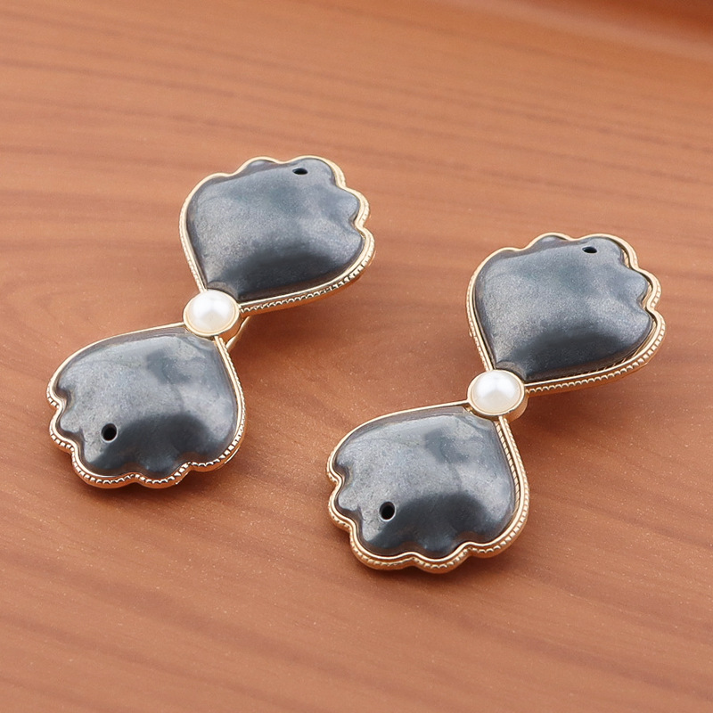 song dynasty brocade barrettes base support diy bottom embryo duckbill clip with lid  gold matte gold groove side clip accessories factory in stock