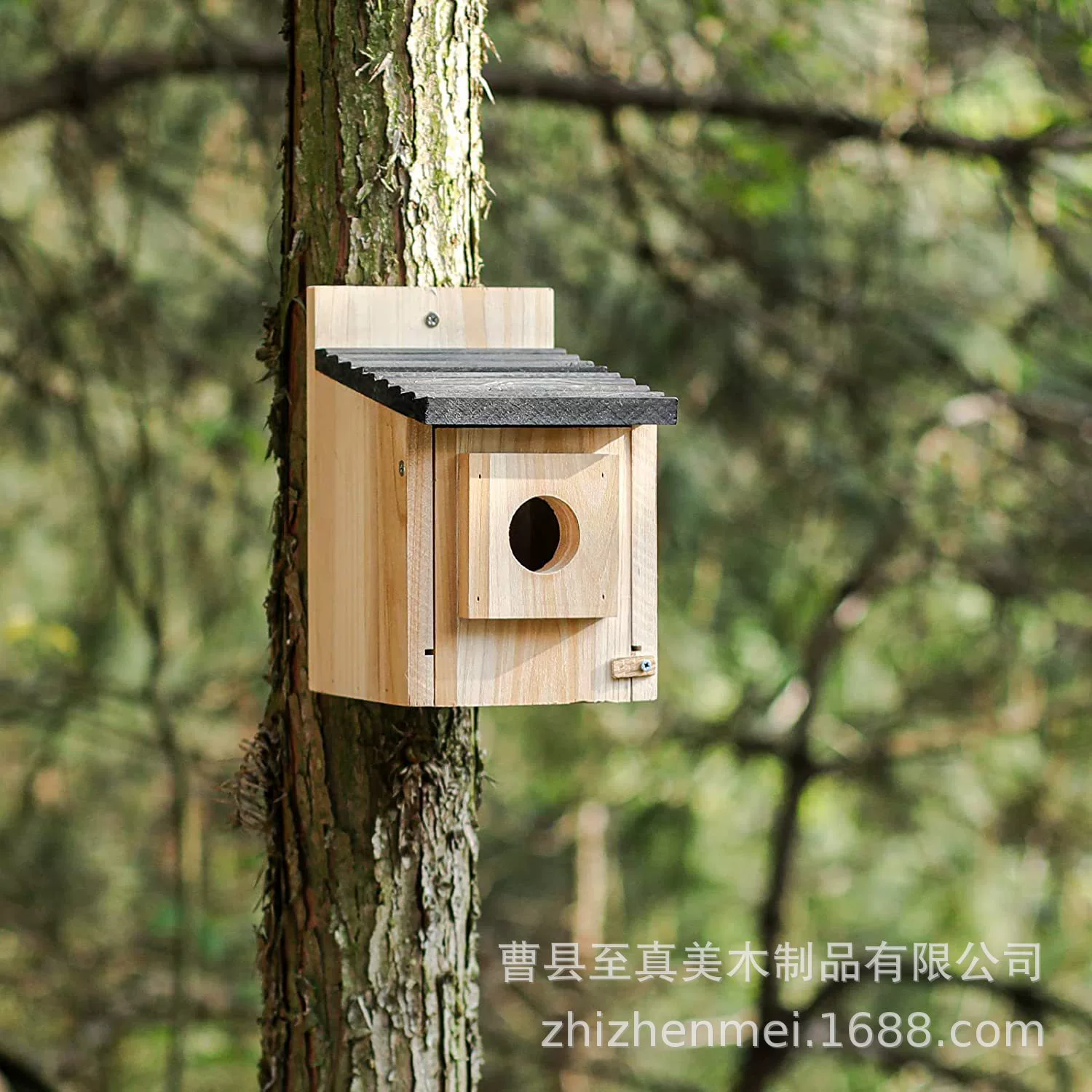 Птичий домик на открытом воздухе деревянный синий птичий домик с хищником Птичье гнездо коробка дикая птица декоративная Птица красная птица висит Птичий дом Сад Коттедж
