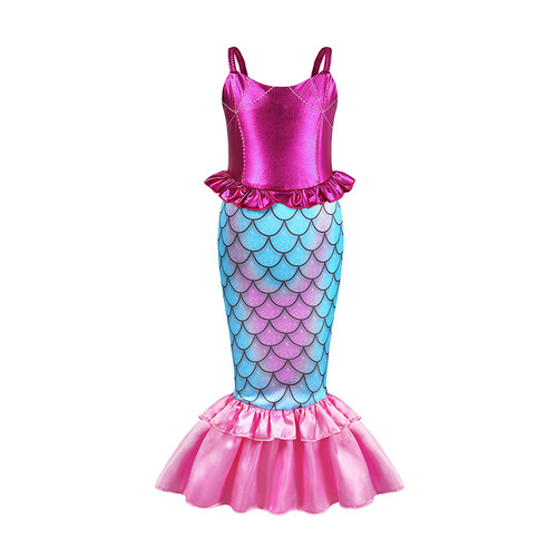 2024 Costume for Kids - Mermaid Princess Dress with Fish Tail, for Girls, Sparkling Dress, Performance Costume