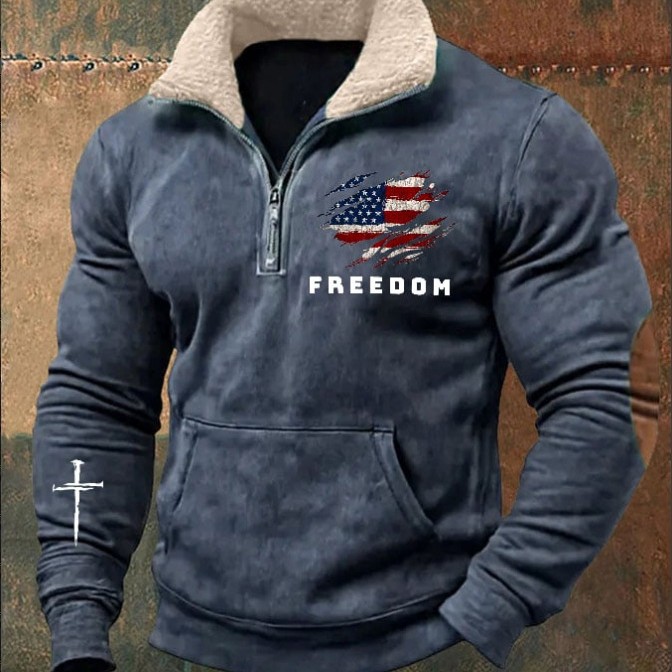 Retro 3d Digitaldruck Herren Sweatshirt Mit Stehkragen Freizeit_voghion.com