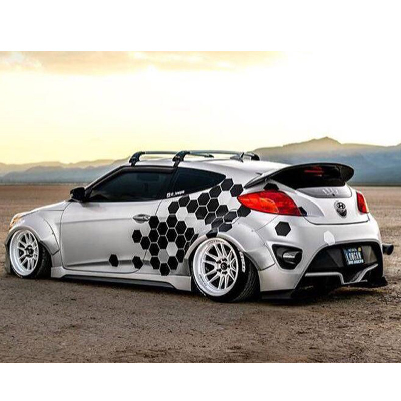 Suitable for Hyundai Veloster carbon fiber modification parts, D-type personalized spoiler, devil-style large rear wing