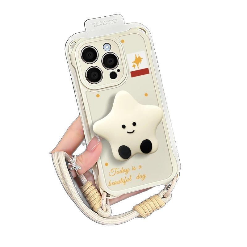 适用iPhone17ProMax波点闪烁星月支架华为oppo小米vivo苹果手机壳|undefined