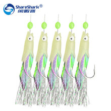 串钩鱼头钩夜光鱼串钩海钓淡水钓两用仕挂1串5条 白条翘嘴串钩