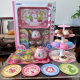 Children's Tinplate Afternoon Tea Toy Play House Donut Cake Rack Kindergarten Tea Set Teapot suit