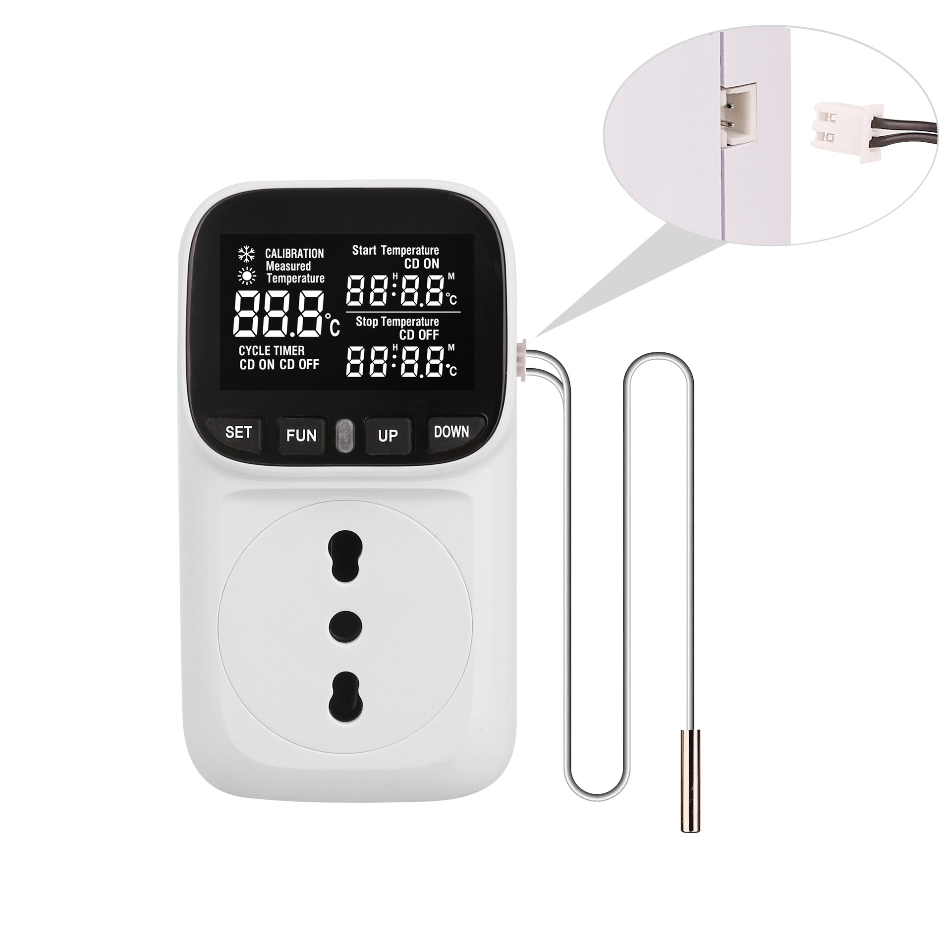 新款背光意式温控插座 倒计时温控开关控制器鱼缸宠物加热温控器