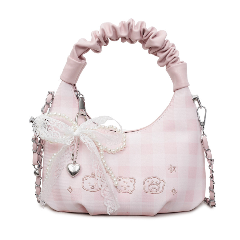 Bolso coreano nicho pliegueado, moda femenina, bolso de hombro, sensación cotidiana, bolso de media luna de nubes de viaje