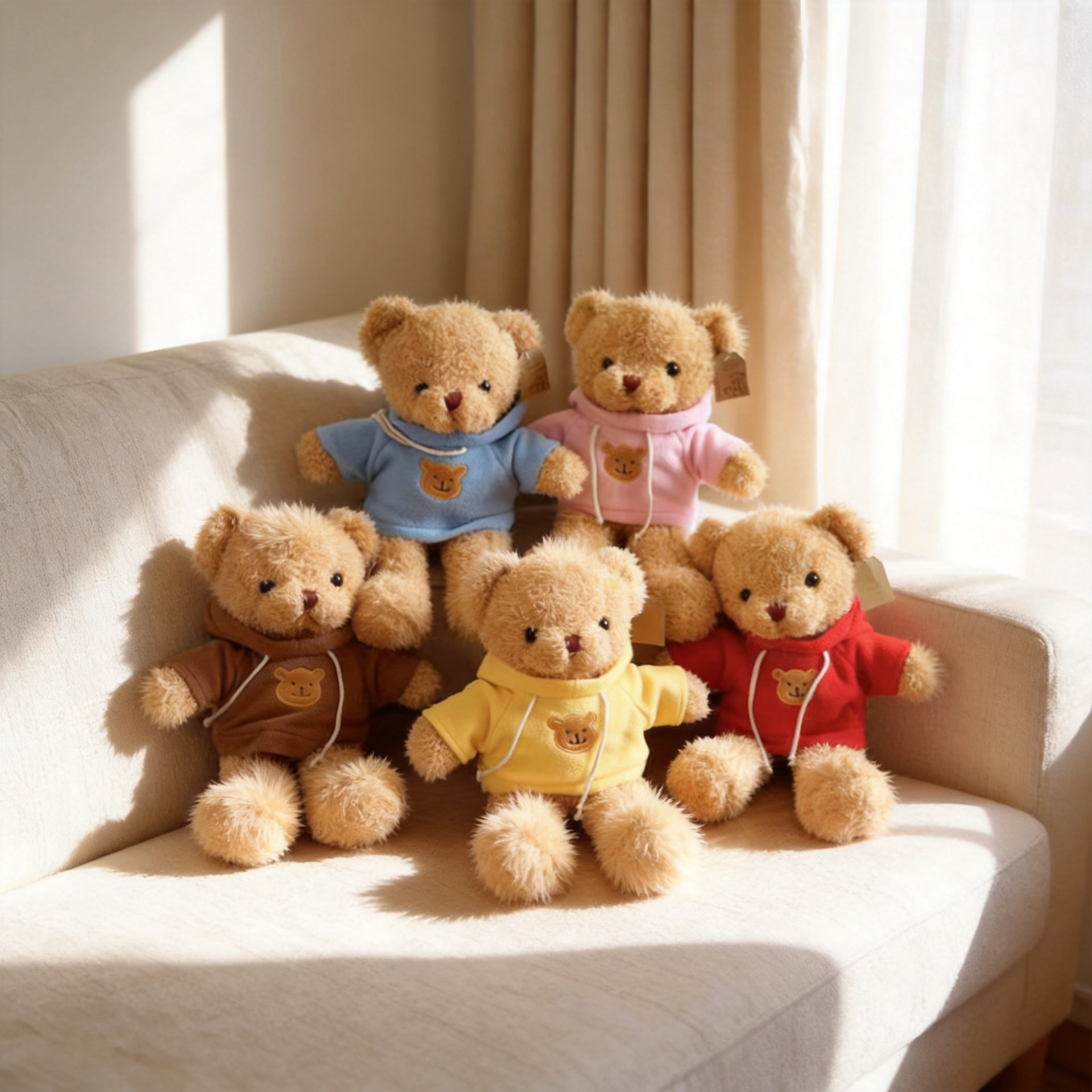 Muñecas de peluche al por mayor emoción acompañante vestido juguetes de peluche regalo de cumpleaños abrazar osos muñecas