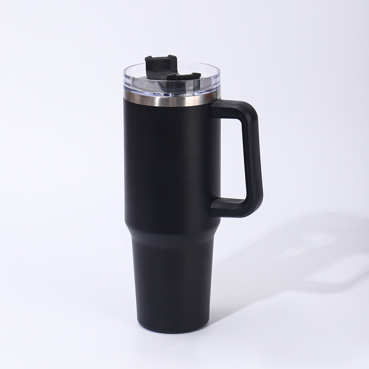 Taza de aislamiento térmico de acero inoxidable transfronteriza de alta capacidad de 40oz taza de automóvil con mango de paja taza de hielo