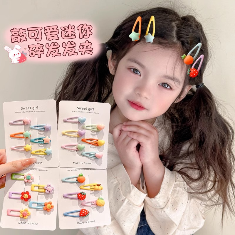 Pequeños clips de pelo de color bebé clips BB clips de color caramelo amor clips de pestaña niñas clips de pelo rotos clips de pelo bebé toque de pelo