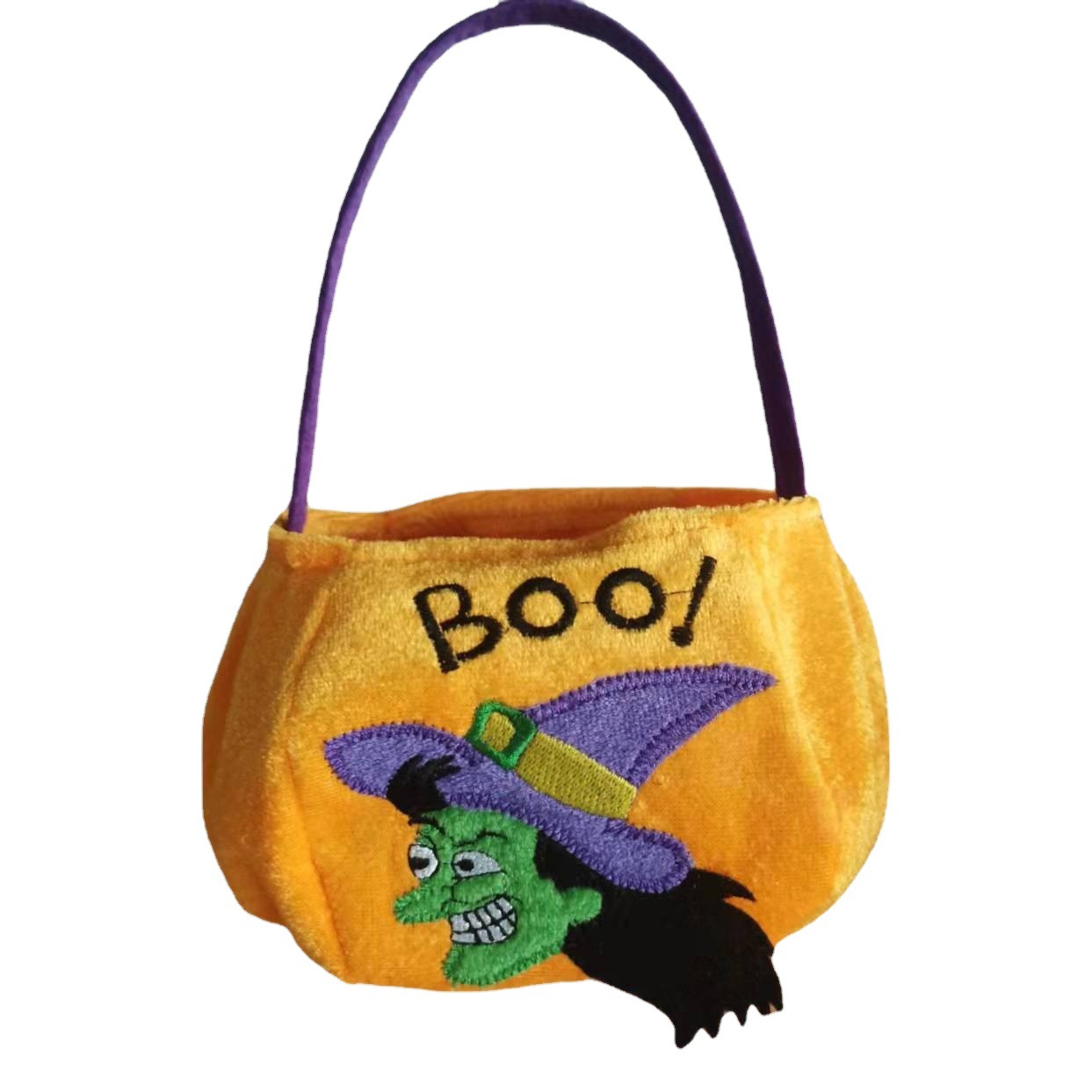 Bolso de Halloween, bolsa de dulces bordada, accesorios de decoración navideña para niños, linterna de calabaza para Halloween, cubo, caramelo de Halloween