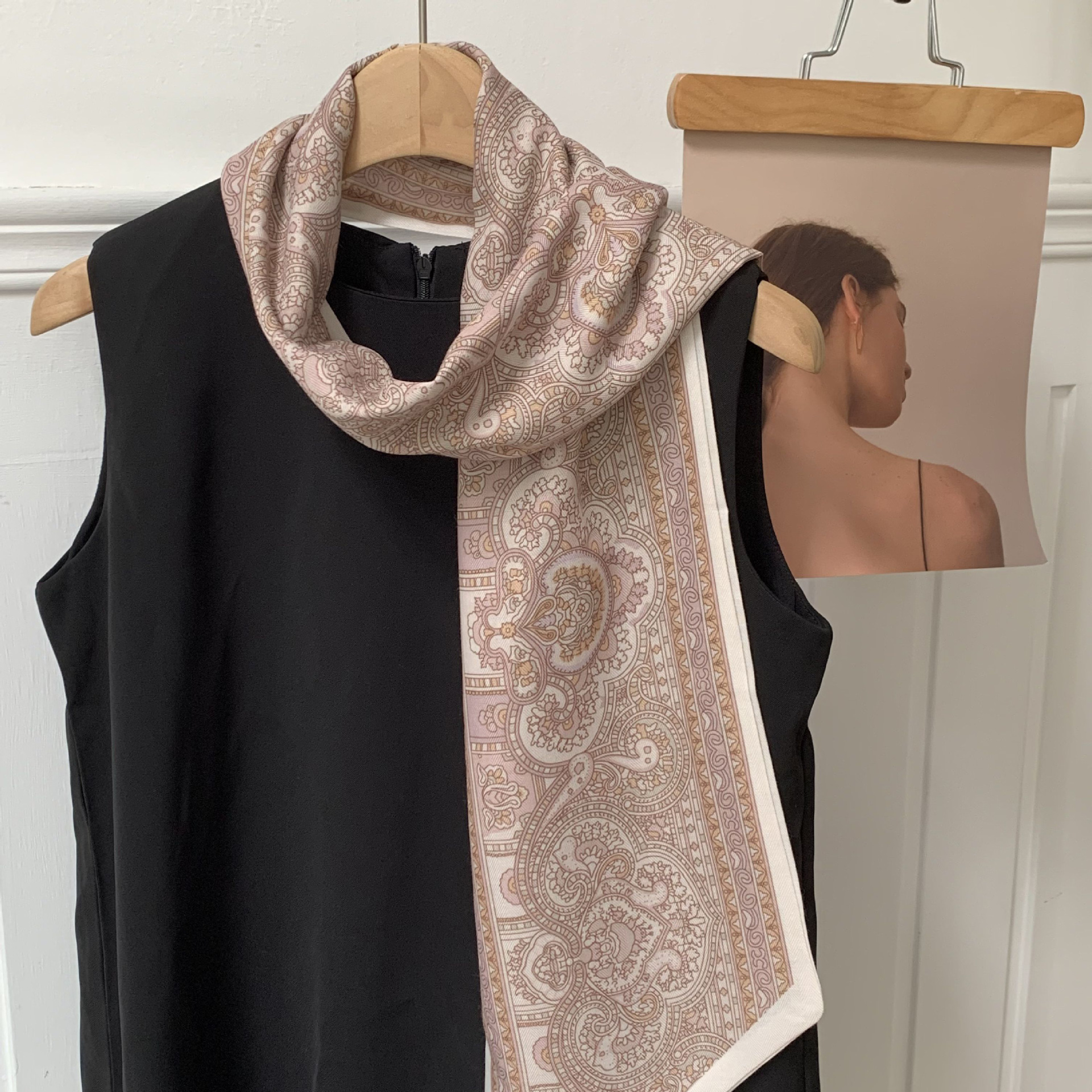 Pañuelo de seda sentido de alta calidad primavera y verano nuevo sentido de la atmósfera coreana bufanda decorativa de todo fósforo protector solar pañuelo para el cabello cinturón de moda