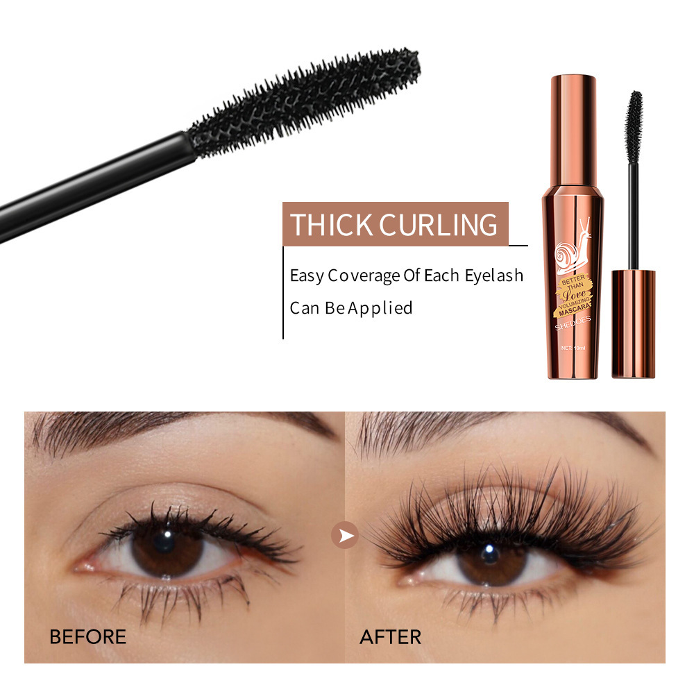 SHEDOES Hover Snail Cross-Border Mascara Dense Curly Long Lasting Styling Alarge and Engrossed Eyelashes Waterproof