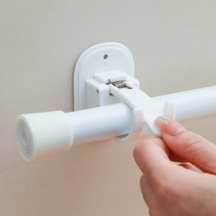 カーテンロッドフック卸売りカーテンロッドクリップ固定器穴なしブラケットクリップ横棒カーテンロッド接着フッククロスボーダー