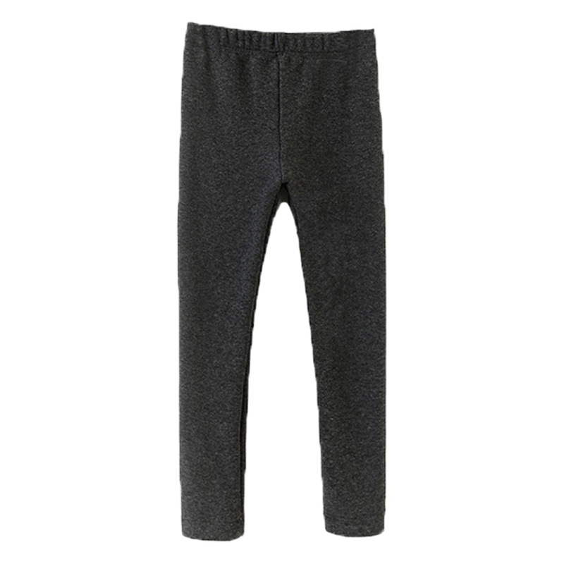 Otoño e invierno niños y niñas color puro más leggings de algodón de terciopelo japonés y coreano europeo y americano Comercio exterior ropa para niños pantalones gruesos para niños medianos y grandes a juego