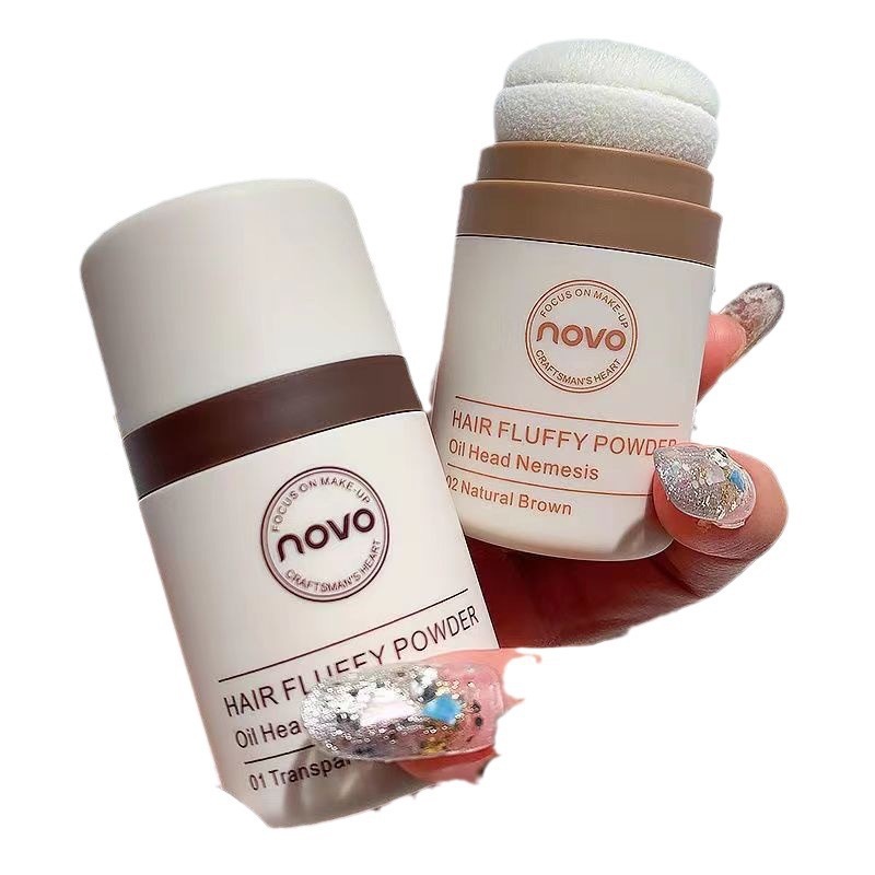 NOVO artefacto de cabeza de aceite polvo esponjoso control de aceite de cabello polvo esponjoso Bangs aceite de la cabeza aceite de la línea del cabello eliminación de polvo suelto cabello seco