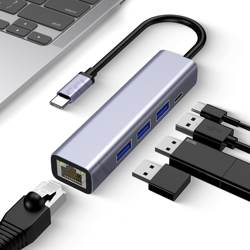 Type-C to Hub Gigabit Network Card PD Fast Charging Phone Live Streaming Gaming Converter Type-C Gigabit Network Card