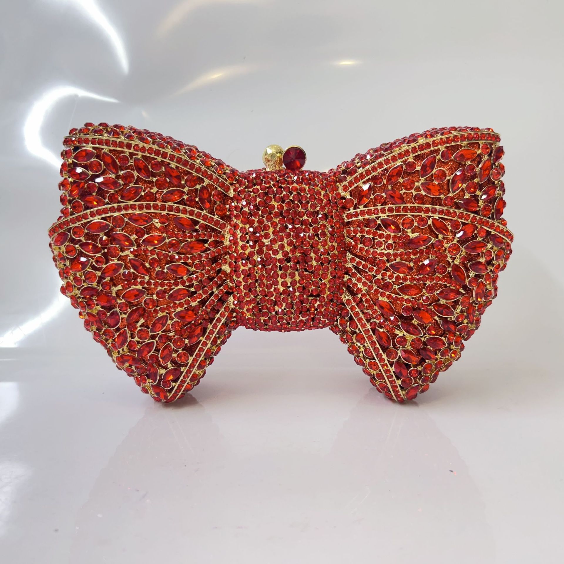 Bow cristal embrague de arco transfronterizo bolsas de cena de diamantes perforadas bolsas de mano de diamantes llenas bolsas de banquete