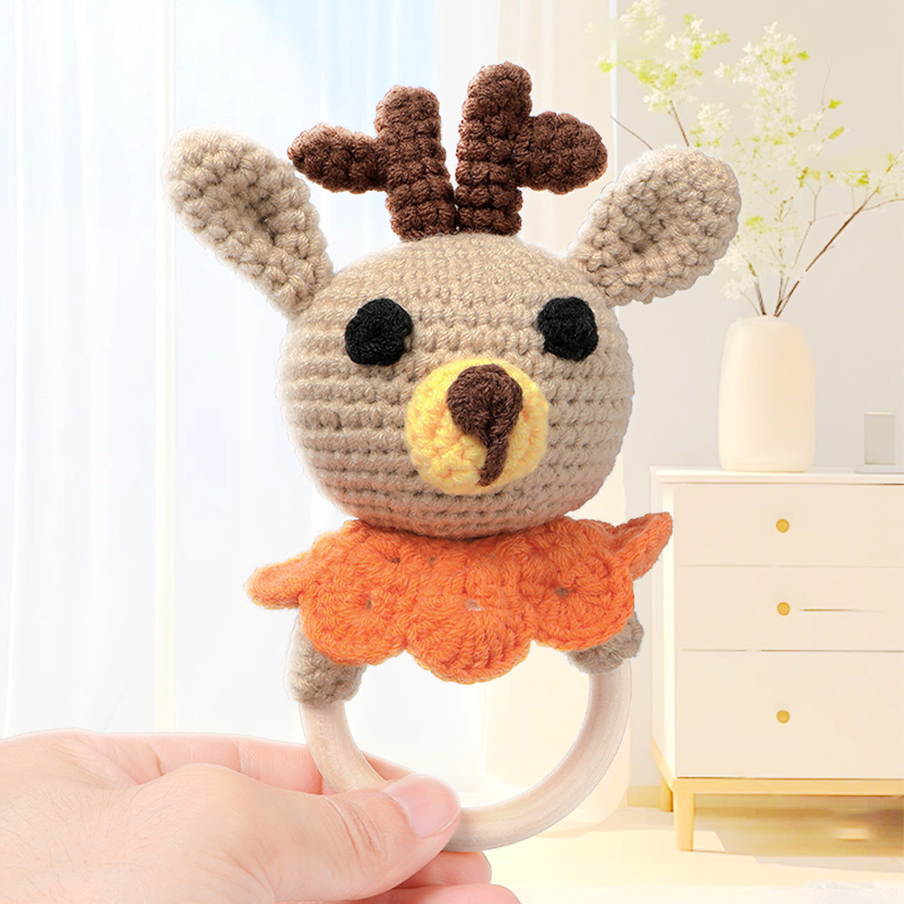 Juguetes para mascotas tejidos a mano transfronterizos agitando aguja sonora para apaciguar perros pueden morder muñecas de punto de gato