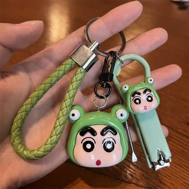 Crayon Shin-Chan Keychain, Cute Nail Clippers, Three-Piece Nail Clipper Set, Portable Mini High-Value Set