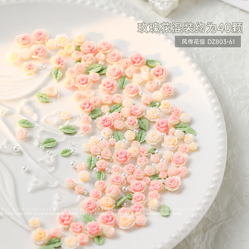 바람 꽃 진주 장미 혼합 약 30-40