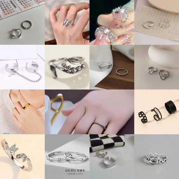 1. New fashion ins-style personalized ring, exquisite and unique, a lightweight luxury design perfect for students, ideal as an index finger ring