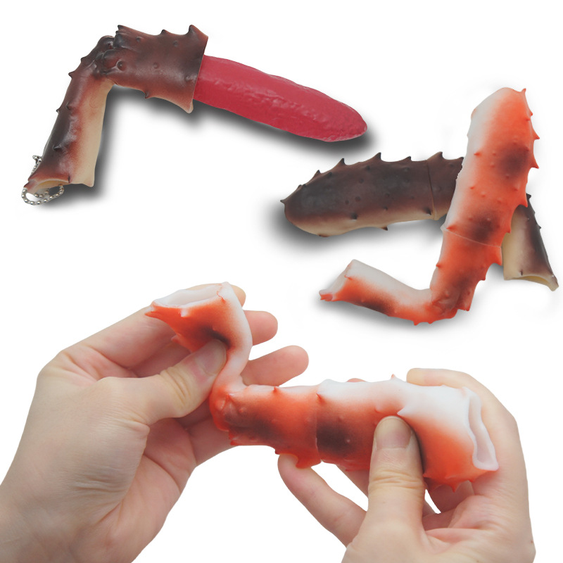 Simulated Crab Legs Stretchable Toy Food Ornament Stress Reliever For Pinching Unisex Action Figure > 6 Years Old_voghion.com