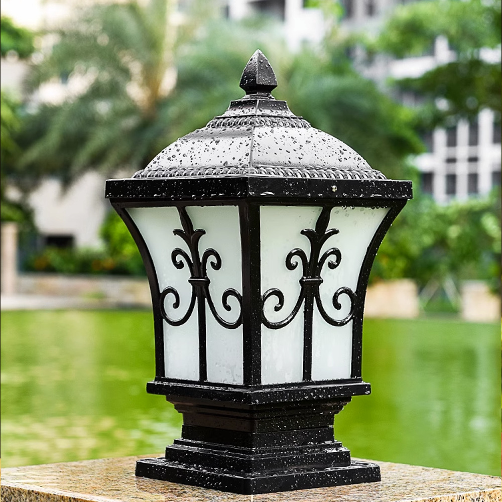 Espada caliente flor solar Pilar lámpara casa Villa impermeable puerta Pilar lámpara patio lámpara de pared LED fábrica