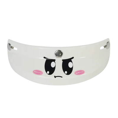 Cute Retro Helmet with Brim, Three-Button Style, Fashionable and Adorable, Universal Helmet Accessory, Small Helmet Body for Motorcycles (Motosiklet dəbilqələri) - white-anger