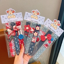 红蓝撞色kt猫儿童魔术贴宝宝发带卡通女孩碎发整理神器女童刘海贴