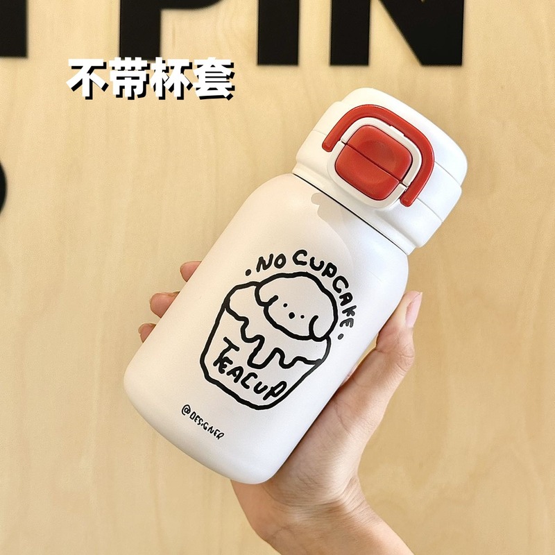 新款高颜值儿童双饮弹跳杯316不锈钢保温杯便携学生吸管水杯批发|undefined