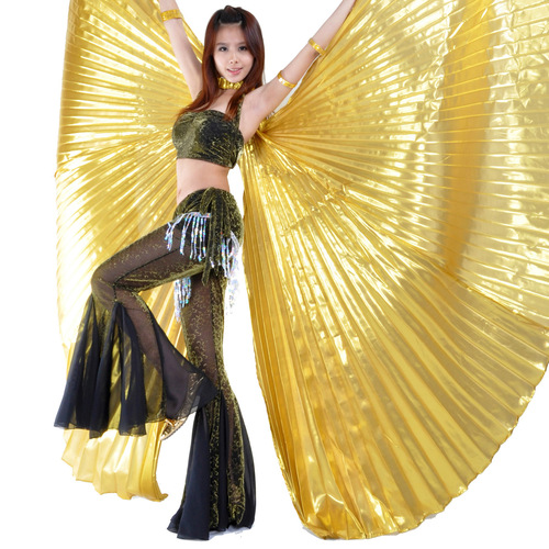 Slit gold wings, belly dance wings, belly dance slit gold wings and silver wings, belly dance props and accessories