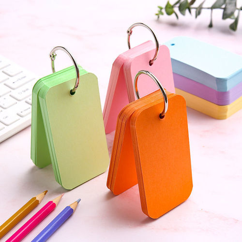 English word flashcards colorful blank card paper hard writable elementary self-made literacy cards S