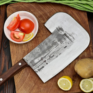 Customized Bone-Cutting Knife with a Corner, Hand-Forged High-Carbon Steel Bone Chopping Knife, One-Piece Special Ethnic-Style Kitchen Knife