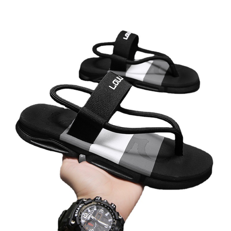 새로운 여름 남성 샌들 이중 사용 야외 캐주얼 비치 신발 안티 슬립 슬리퍼 남성용
