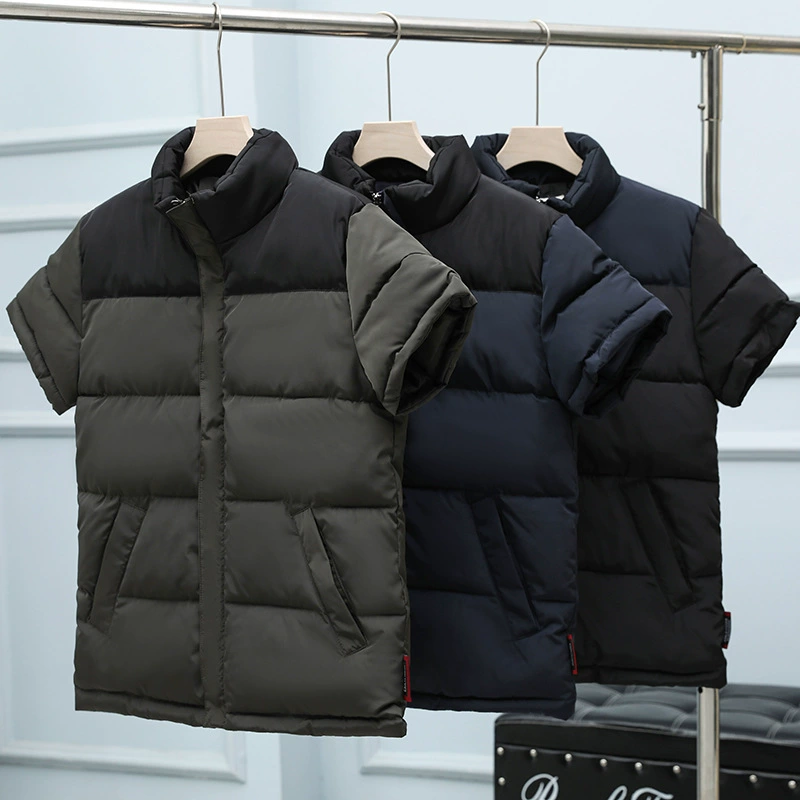 Пуховик с пухом, зимняя шапка, с коротким рукавом, плюс sizes