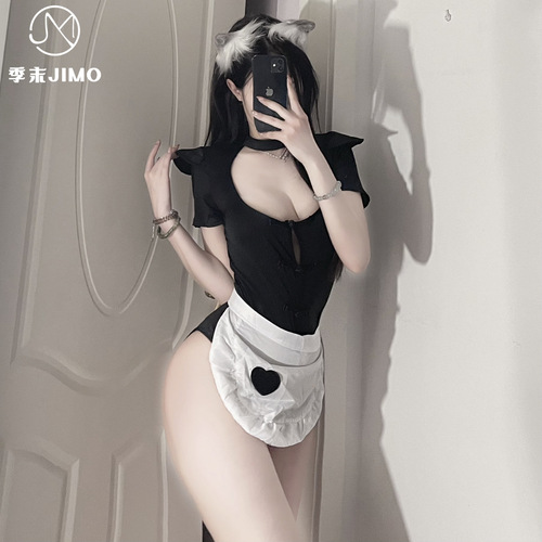 Sexy and sweet maid temptation sexy lingerie passionate hollow role-playing one-piece suit hot maid uniform