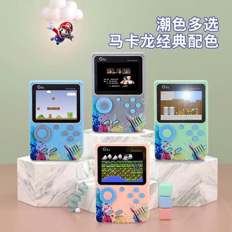 Cross-Border G5 Macaron 500-in-1 Handheld Game Console That Can Connect to Tv, Nostalgic Super Mario Single/Double Player Handheld Game Console